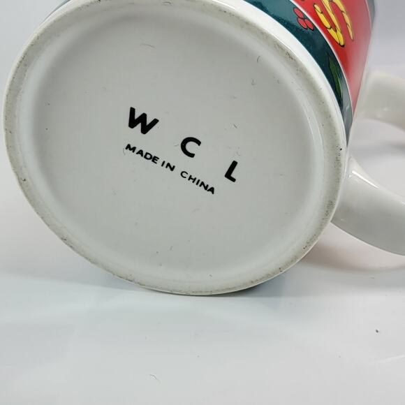 Vintage Merry Christmas Mug WCL Retro Holly Holiday Coffee Cup - Picture 4 of 10